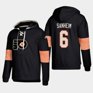 Stylish Philadelphia Flyers #6 Travis Sanheim Black adidas Lace Up Pullover Hoodie for ultimate sports enthusiasts