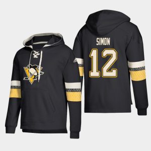 Gorgeous Pittsburgh Penguins #12 Dominik Simon Black adidas Lace Up Pullover Hoodie to stand out at the arena