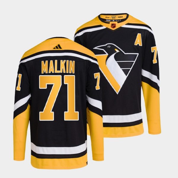 Amazing Pittsburgh Penguins #71 Evgeni Malkin Men's adidas Reverse Retro 2.0 Authentic Player Jersey Black to show your team spirit