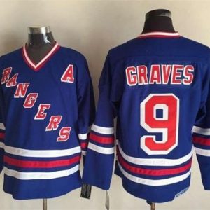 Fantastic Rangers #9 Adam Graves Blue CCM Heroes of Hockey Alumni Stitched NHL Jersey perfect for game days