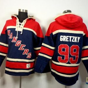 Fantastic Rangers #99 Wayne Gretzky Navy Blue Sawyer Hooded Sweatshirt Stitched NHL Jersey to stand out at the arena