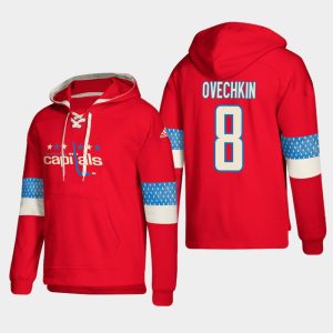 Gorgeous Washington Capitals #8 Alex Ovechkin Red adidas Lace Up Pullover Hoodie a must - have for collectors