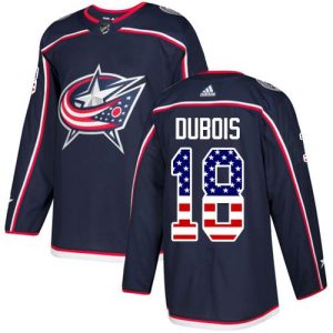 Fantastic Adidas Blue Jackets #18 Pierre Luc Dubois Navy Blue Home Authentic USA Flag Stitched NHL Jersey to show your team spirit