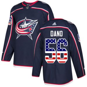 Stunning Adidas Blue Jackets #56 Marko Dano Navy Blue Home Authentic USA Flag Stitched NHL Jersey for die - hard hockey fans