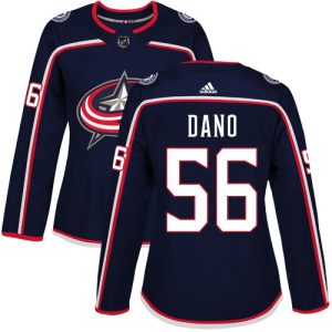 Stylish Adidas Blue Jackets #56 Marko Dano Navy Blue Home Authentic Women's Stitched NHL Jersey to stand out at the arena