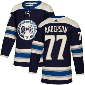 Sleek Adidas Blue Jackets #77 Josh Anderson Navy Blue Alternate Authentic Stitched NHL Jersey a must - have for collectors