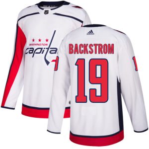 Sleek Adidas Capitals #19 Nicklas Backstrom White Road Authentic Stitched Youth NHL Jersey perfect for game days