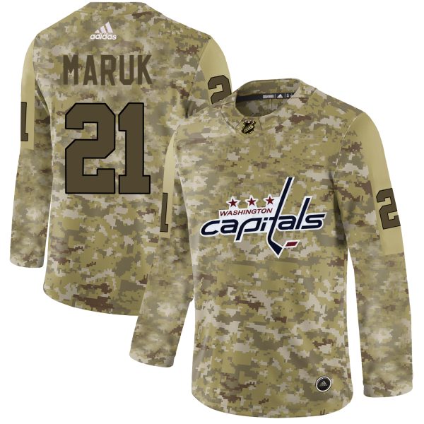 Fantastic Adidas Capitals #21 Dennis Maruk Camo Authentic Stitched NHL Jersey a must - have for collectors