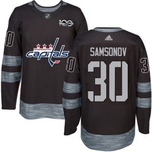 Stylish Adidas Capitals #30 Ilya Samsonov Black 1917 2017 100th Anniversary Stitched NHL Jersey to complete your fan gear collection