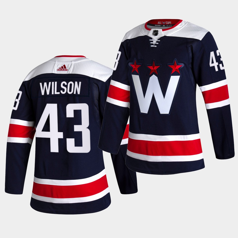 Gorgeous Adidas Capitals #43 Tom Wilson Men's 2021 22 Alternate Authentic NHL Jersey Black perfect for game days