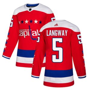 Amazing Adidas Capitals #5 Rod Langway Red Alternate Authentic Stitched NHL Jersey for die - hard hockey fans