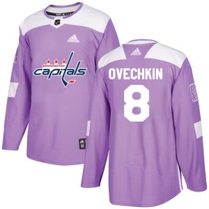 Stunning Adidas Capitals #8 Alex Ovechkin Purple Authentic Fights Cancer Stitched Youth NHL Jersey for die - hard hockey fans