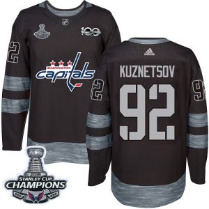 Gorgeous Adidas Capitals #92 Evgeny Kuznetsov Black 1917 2017 100th Anniversary Stanley Cup Final Champions Stitched NHL Jersey perfect for game days