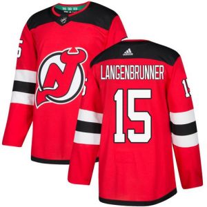 Sleek Adidas Devils #15 Jamie Langenbrunner Red Home Authentic Stitched NHL Jersey to show your team spirit