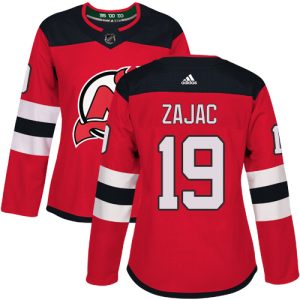 Gorgeous Adidas Devils #19 Travis Zajac Red Home Authentic Women's Stitched NHL Jersey for ultimate sports enthusiasts