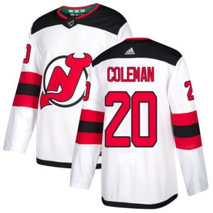 Sleek Adidas Devils #20 Blake Coleman White Road Authentic Stitched NHL Jersey perfect for game days