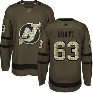 Fantastic Adidas Devils #63 Jesper Bratt Green Salute to Service Stitched Youth NHL Jersey for ultimate sports enthusiasts