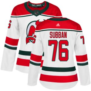 Unique Adidas Devils #76 P. K. Subban White Alternate Authentic Women's Stitched NHL Jersey for die - hard hockey fans