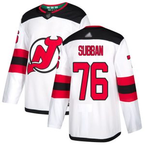 Stunning Adidas Devils #76 P.K. Subban White Road Authentic Stitched Youth NHL Jersey to complete your fan gear collection
