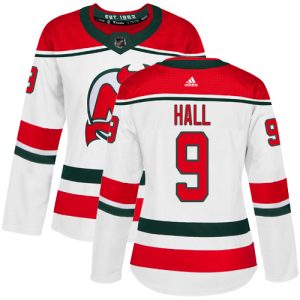 Stylish Adidas Devils #9 Taylor Hall White Alternate Authentic Women's Stitched NHL Jersey to show your team spirit
