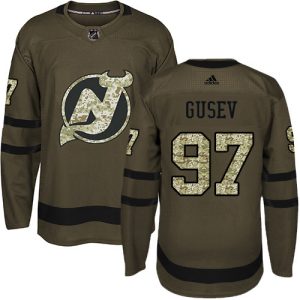 Stylish Adidas Devils #97 Nikita Gusev Green Salute to Service Stitched Youth NHL Jersey to show your team spirit