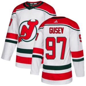 Stylish Adidas Devils #97 Nikita Gusev White Alternate Authentic Stitched NHL Jersey for die - hard hockey fans