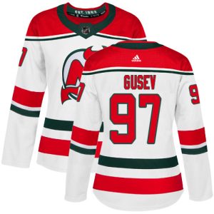 Amazing Adidas Devils #97 Nikita Gusev White Alternate Authentic Women's Stitched NHL Jersey perfect for game days