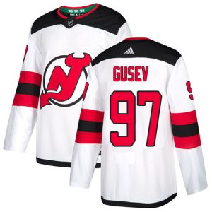 Stylish Adidas Devils #97 Nikita Gusev White Road Authentic Stitched Youth NHL Jersey for die - hard hockey fans