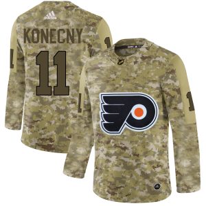 Fantastic Adidas Flyers #11 Travis Konecny Camo Authentic Stitched NHL Jersey to stand out at the arena