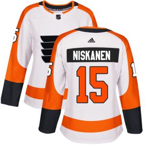 Gorgeous Adidas Flyers #15 Matt Niskanen White Road Authentic Women's Stitched NHL Jersey perfect for game days