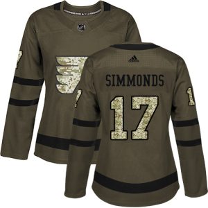 Fantastic Adidas Flyers #17 Wayne Simmonds Green Salute to Service Women's Stitched NHL Jersey for die - hard hockey fans