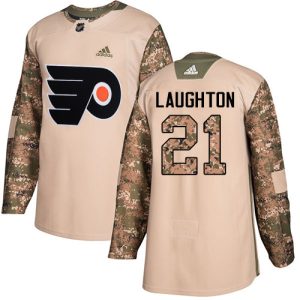 Stunning Adidas Flyers #21 Scott Laughton Camo Authentic 2017 Veterans Day Stitched NHL Jersey perfect for game days