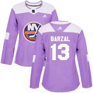 Unique Adidas Islanders #13 Mathew Barzal Purple Authentic Fights Cancer Women's Stitched NHL Jersey for die - hard hockey fans