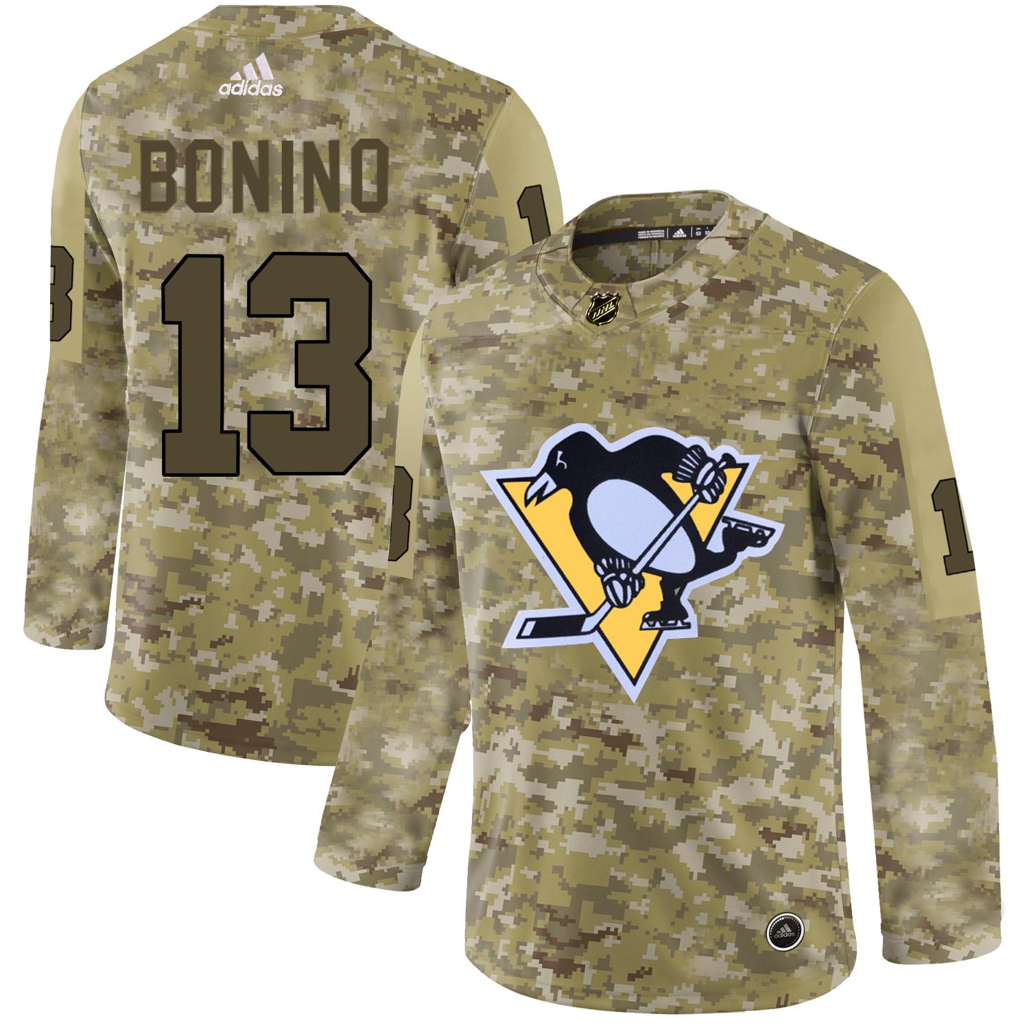 Unique Adidas Penguins #13 Nick Bonino Camo Authentic Stitched NHL Jersey to stand out at the arena