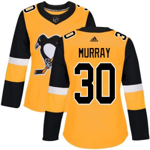 Sleek Adidas Penguins #30 Matt Murray Gold Alternate Authentic Women's Stitched NHL Jersey to show your team spirit