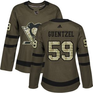 Sleek Adidas Penguins #59 Jake Guentzel Green Salute to Service Women's Stitched NHL Jersey perfect for game days