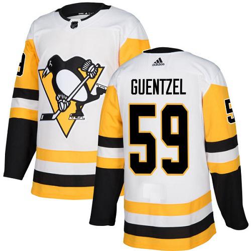 Impressive Adidas Penguins #59 Jake Guentzel White Road Authentic Stitched NHL Jersey to show your team spirit