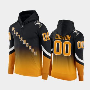 Stylish Adidas Penguins Custom 2021 22 Alternate NHL Hoodie Black Gold Gradient a must - have for collectors