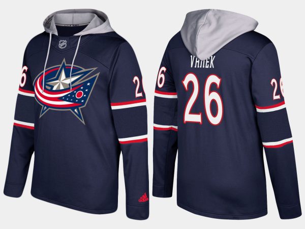 Stunning Blue Jackets #26 Thomas Vanek Navy Name And Number Hoodie to complete your fan gear collection