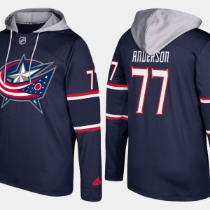 Gorgeous Blue Jackets #77 Josh Anderson Navy Name And Number Hoodie a must - have for collectors