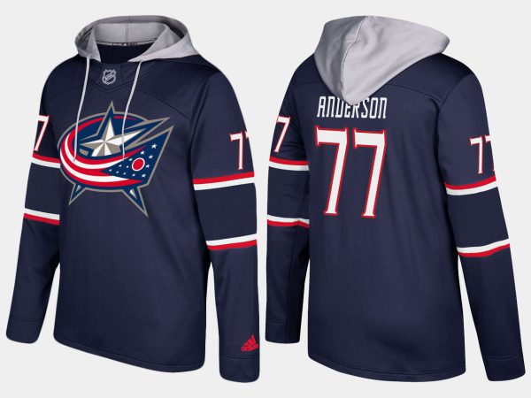 Gorgeous Blue Jackets #77 Josh Anderson Navy Name And Number Hoodie a must - have for collectors
