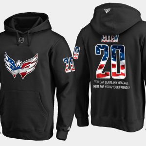 Stylish Capitals #20 Lars Eller NHL Banner Wave Usa Flag Black Hoodie to complete your fan gear collection