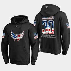 Sleek Capitals #30 Ilya Samsonov NHL Banner Wave Usa Flag Black Hoodie a must - have for collectors