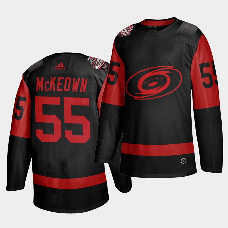 Stylish Carolina Hurricanes #55 Roland Mckeown Black Men's 2021 Stadium Series Outdoor Game Jersey for die - hard hockey fans