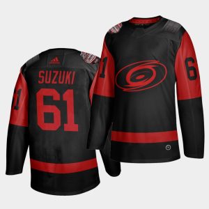 Sleek Carolina Hurricanes #61 Ryan Suzuki Black Men's 2021 Stadium Series Outdoor Game Jersey for ultimate sports enthusiasts