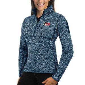 Sleek Carolina Hurricanes Antigua Women's Fortune 1/2 Zip Pullover Sweater Royal to stand out at the arena