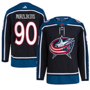 Amazing Columbus Blue Jackets #90 Elvis Merzlikins Men's adidas Reverse Retro 2.0 Authentic Player Jersey Navy for die - hard hockey fans