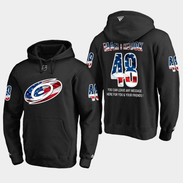 Unique Hurricanes #48 Jordan Martinook NHL Banner Wave Usa Flag Black Hoodie to complete your fan gear collection