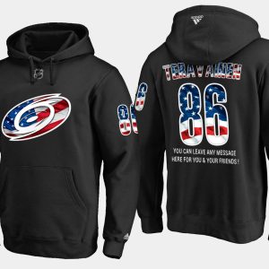 Unique Hurricanes #86 Teuvo Teravainen NHL Banner Wave Usa Flag Black Hoodie to show your team spirit