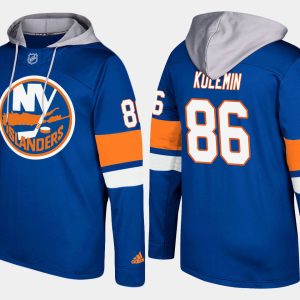 Impressive Islanders #86 Nikolay Kulemin Blue Name And Number Hoodie to complete your fan gear collection